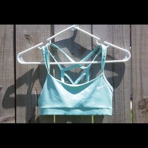Blue Nike sports bra